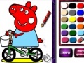 Hra Piggy on bike. Coloring