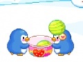 Hra Penguins and ice cream balls