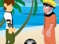 Hra Naruto and Ben 10 play volleyball