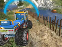 Jazda monster truckom cez hory 