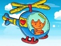 Hra Coloring Book: Cat Driving Helicopter