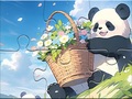 Hra Jigsaw Puzzle: Basket Flower Panda