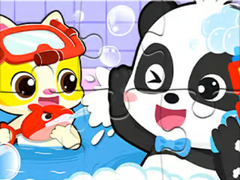 Hra Jigsaw Puzzle: Baby Panda Shower Time