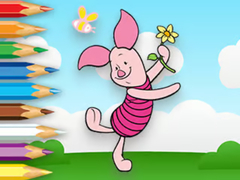 Hra Coloring Book: Piglet Holds Toy Windmill