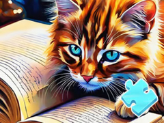 Hra Jigsaw Puzzle: Cat Reading