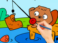 Hra Coloring Book: Fishing Squirrel