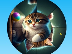 Hra Round Jigsaw Puzzle Collect Pictures with Cute Kittens