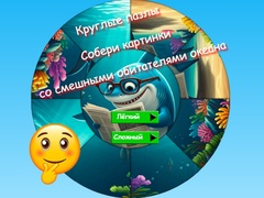 Hra Round Jigsaw Puzzle Collect Pictures of Funny Ocean Inhabitants