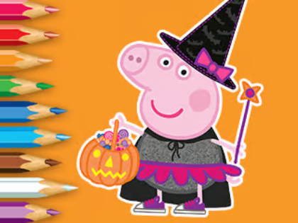Omaľovánka: Prasiatko Peppa na Halloween 