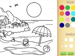 Hra Beach Coloring Book For Kids