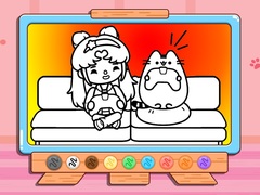 Hra Coloring Book: Toca Life With Pusheen