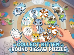 Hra Round jigsaw Puzzle - Collect Kitten