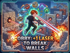 Hra Obby: +1 Laser to Break Walls