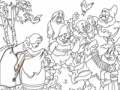 Hra Snow White with Dwarfs Online Coloring
