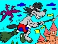 Hra Coloring: Wolf on a broomstick